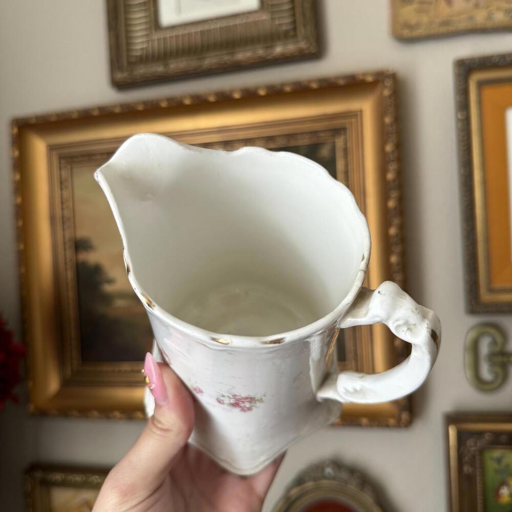 Vintage Hand-Painted Floral Pitcher - Picture 5 of 9